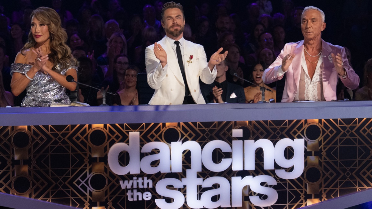 Dancing With The Stars Judges Carrie Ann Inaba, Derek Hough, and Bruno Tonioli.